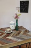 Rustic Reclaimed & Sustainably Harvested Wood Pub Kitchen End Table "Arrowhead'' 2 small
