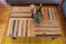 Rustic Reclaimed & Sustainably Harvested Wood Coffee Table "Crux'' 3 small