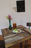 Rustic Reclaimed & Sustainably Harvested Wood Bistro Kitchen Table "Crux'' 2 small