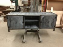 Industrial Console Table With Blue Washed Pine 5 small