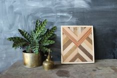 Reclaimed Wood Geometric Wall Art Panel 1 small