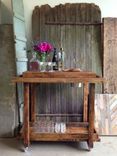 Rustic Reclaimed & Sustainably Harvested Bar Cart Trolley 3 small