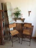 Rustic Reclaimed & Sustainably Harvested Wood & Steel Bar Stool 5 small