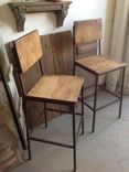 Rustic Reclaimed & Sustainably Harvested Wood & Steel Bar Stool 4 small