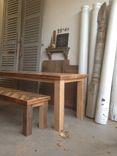 Rustic Reclaimed & Sustainably Harvested Wood Kitchen Dining Table With Matching Bench 4 small