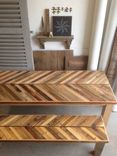Rustic Reclaimed & Sustainably Harvested Wood Kitchen Dining Table With Matching Bench 2 small