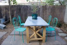 Rustic Reclaimed & Sustainably Harvested Wood Kitchen Farm Table With Zinc Top 4 small