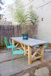 Rustic Reclaimed & Sustainably Harvested Wood Kitchen Farm Table With Zinc Top 1 small