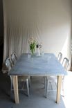 Rustic Reclaimed & Sustainably Harvested Wood Kitchen Farm Table With Zinc Top 1 small