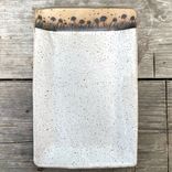 Ceramic Serving Platter In Speckled White With Wild Flowers 1 small