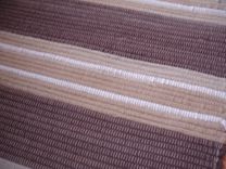 Earthy Brown Or Blue Brown Wool Rug 2 Ft X 4 Ft Hand-Woven 3 small