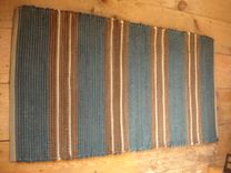 Earthy Brown Or Blue Brown Wool Rug 2 Ft X 4 Ft Hand-Woven 4 small