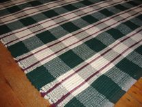 Green Marsala Red White Plaid Woven Hand Dyed Wool Rug 7.5 Ft X 8.5 Ft 1 small