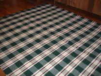 Green Marsala Red White Plaid Woven Hand Dyed Wool Rug 7.5 Ft X 8.5 Ft 2 small