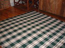 Green Marsala Red White Plaid Woven Hand Dyed Wool Rug 7.5 Ft X 8.5 Ft 3 small