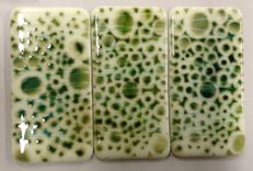 Fused Glass Tiles, Shadow Print 2 small