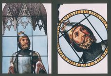 Detailed Pictorial Painted Stained Glass, Custom Work Available! 2 small