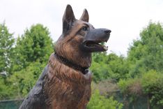 Bronze German Shepherd Memorial | Life Size Bronzes - Custom Bronze Statues - Lost Wax Casting 1 small
