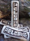 Welcome Sign, Chainsaw Carvings, Wood Carvings, Chainsaw Carved Sign, Rustic Decor, Farmhouse Decor 2 small