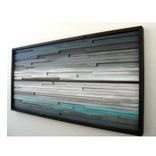 Abstract Landscape Painting, Rustic Wall Decor, Abstract Wall Art, Blue Ocean Art 1 small