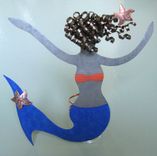 Metal Art Mermaid Christmas Tree Topper Recycled Metal Tree Ornament 3 small