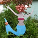 Metal Art Mermaid Christmas Tree Topper Recycled Metal Tree Ornament 5 small