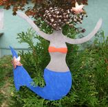 Metal Art Mermaid Christmas Tree Topper Recycled Metal Tree Ornament 1 small