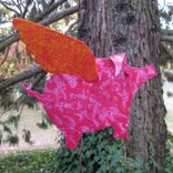 Metal Garden Art When Pigs Fly Garden Decor Sculpture Metal Yard Art Stake Flying Pig 6 small