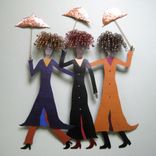 Handmade Upcycled Metal Wall Art "Walking In The Rain'' 2 small