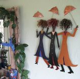 Handmade Upcycled Metal Wall Art "Walking In The Rain'' 4 small