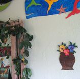 Handmade Upcycled Metal Pansies Wall Art Sculpture 2 small