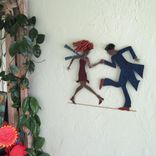 Handmade Upcycled Metal Flapper Dancers Wall Art Sculpture 2 small