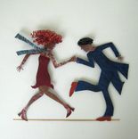 Handmade Upcycled Metal Flapper Dancers Wall Art Sculpture 1 small