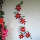 Handmade Upcycled Metal Climbing Flower Vine Wall Art Sculpture 2 small