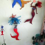 Handmade Upcycled Metal Mermaid Wall Art Sculpture "Hanna'' 3 small