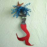 Handmade Upcycled Metal Mermaid Wall Art Sculpture "Hanna'' 1 small