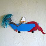 Handmade Upcycled Metal Mermaid In Bathtub Wall Art Sculpture 1 small