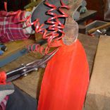 Handmade Upcycled Metal Red-Headed Dancer Wall Art Sculpture 3 small