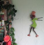 Handmade Upcycled Metal Red-Headed Dancer Wall Art Sculpture 2 small