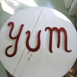 Handmade Upcycled Metal Yum Wall Art Decor 2 small