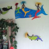 Handmade Upcycled Metal Mermaid In Bathtub Wall Art Sculpture 2 small