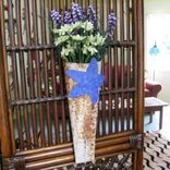 Upcycled Metal Wall Sconce With Blue Starfish 2 small