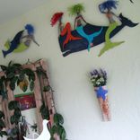 Upcycled Metal Wall Sconce With Blue Starfish 3 small