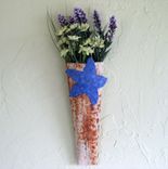 Upcycled Metal Wall Sconce With Blue Starfish 1 small