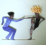 Handmade Upcycled Metal Jazz Dancers Wall Art Sculpture 2 small