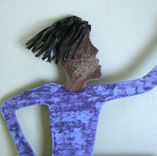 Handmade Upcycled Metal Jazz Dancers Wall Art Sculpture 3 small