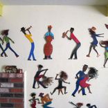 Handmade Upcycled Metal Jazz Dancers Wall Art Sculpture 4 small