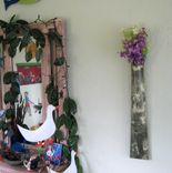 Handmade Upcycled Metal Wall Sconce "Green Asia'' 1 small