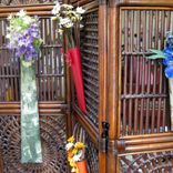 Handmade Upcycled Metal Wall Sconce "Green Asia'' 3 small