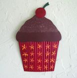 Handmade Upcycled Metal Chocolate Fudge Cupcake Wall Art Sculpture 1 small